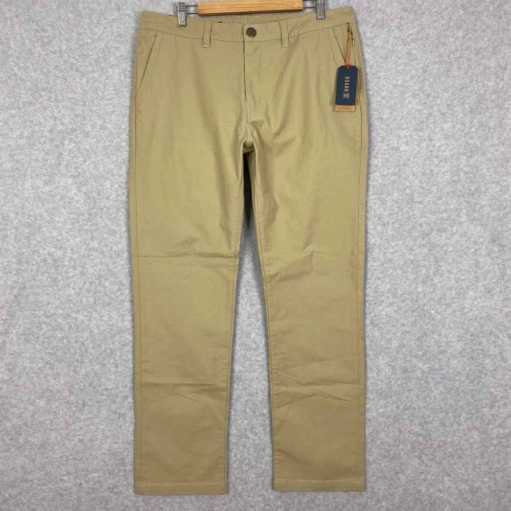 Roark Pants Mens 36x31 Khaki Porter 3.0 Chino Straight Fit